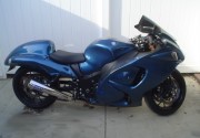 custom blue painted busa